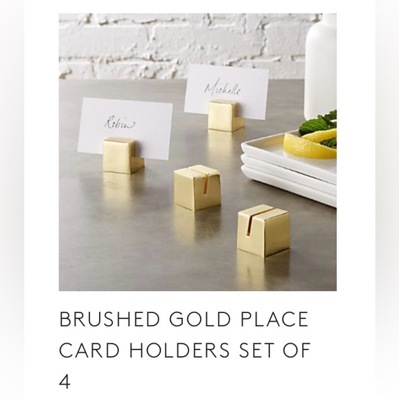 Cb2 brushed gold placed card holders set of 4 - Picture 8 of 11